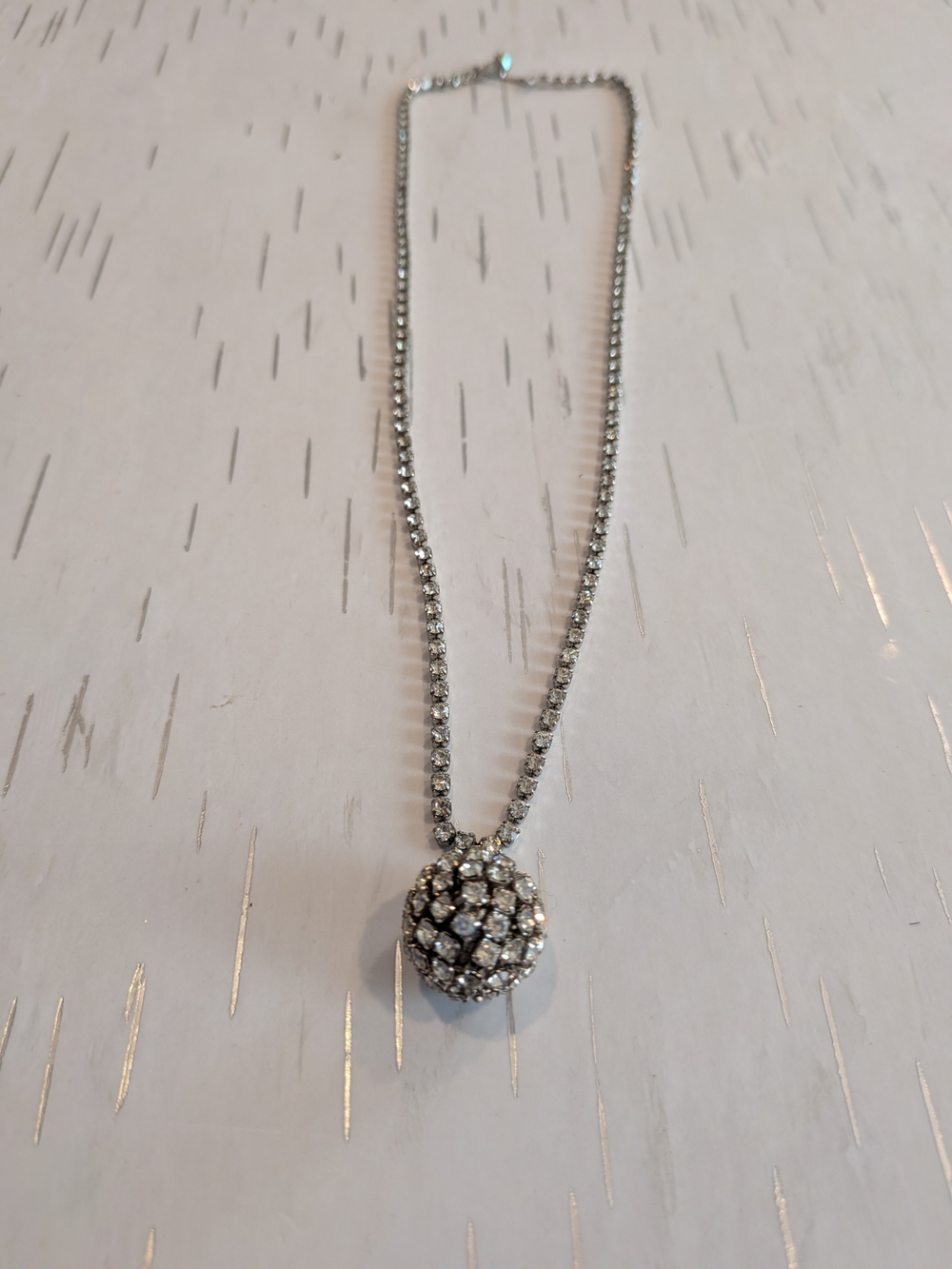Silver-Tone Pavé Crystal Pendant Necklace - Women